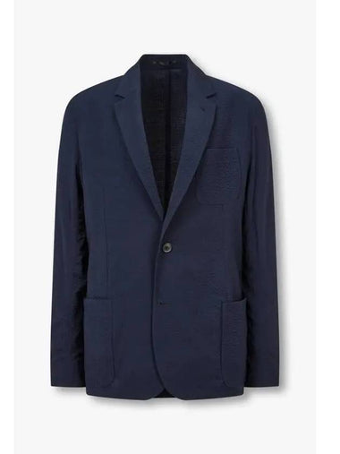 Stretch seersucker single jacket navy - PAUL SMITH - BALAAN 1