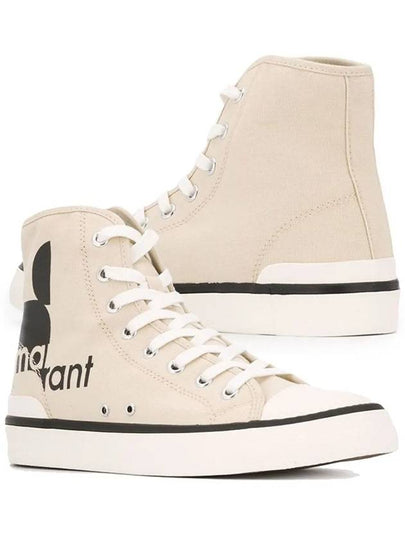 Women's Benkeenh Logo High Top Sneakers Chalk - ISABEL MARANT - BALAAN 2