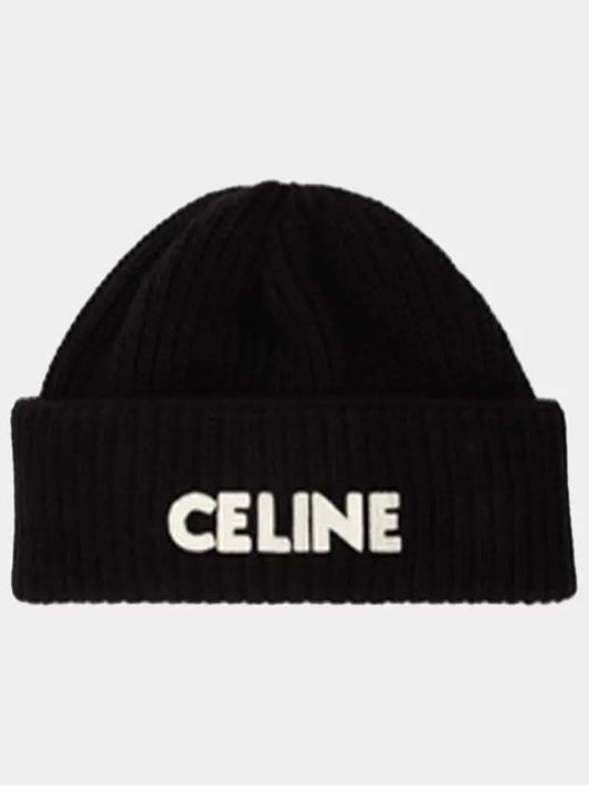 Logo Wool Beanie Black - CELINE - BALAAN 2