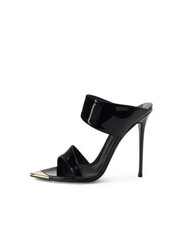 WOMEN INTRIGO Allure Patent Finish Mule Black - GIUSEPPE ZANOTTI - BALAAN 1