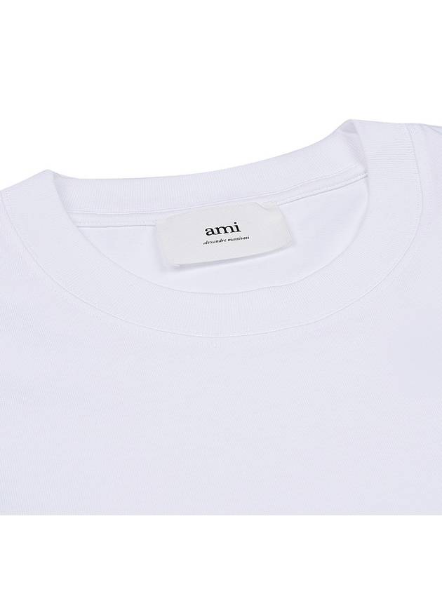 Small Heart Logo Boxy Fit Short Sleeve T-Shirt White - AMI - BALAAN 6