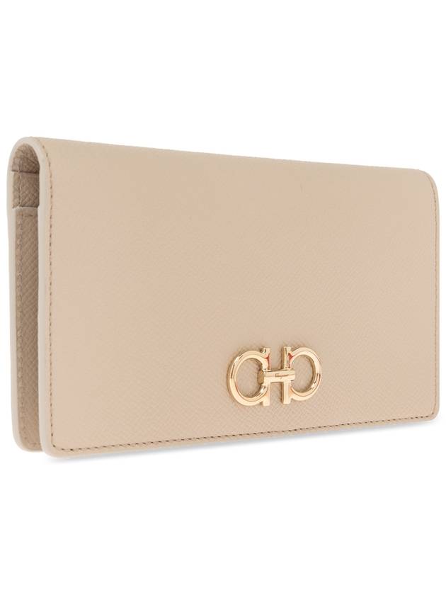 FERRAGAMO Leather Wallet, Women's, Beige - SALVATORE FERRAGAMO - BALAAN 4