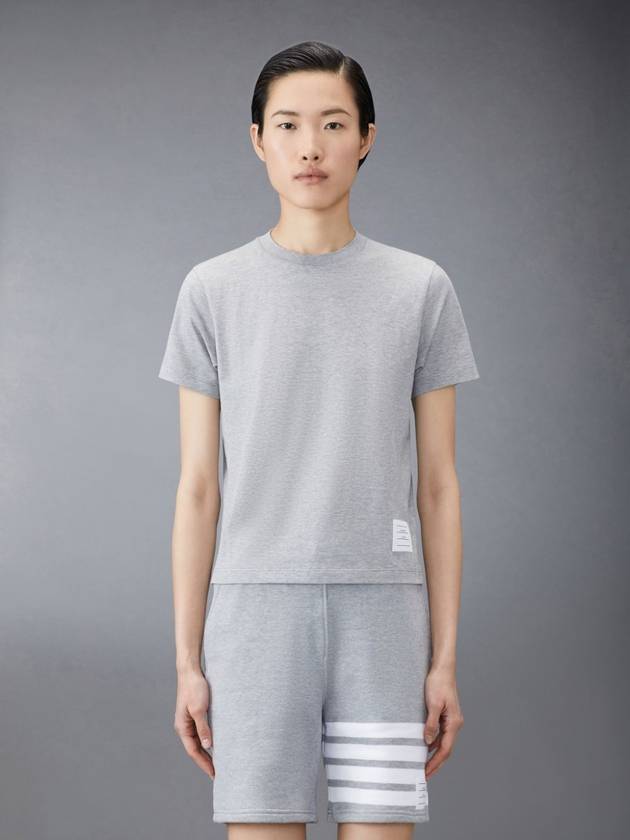 Logo Patch Lightweight Jersey Relaxed Fit Short Sleeve T-Shirt Grey - THOM BROWNE - BALAAN 2