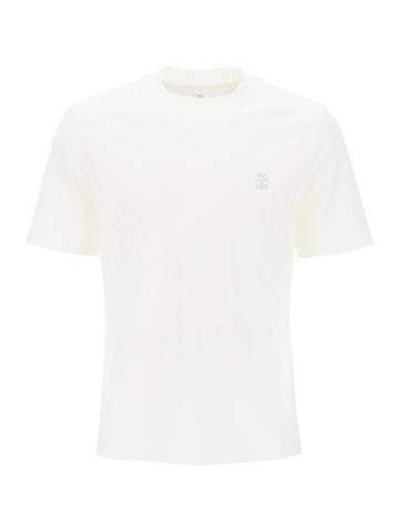 Logo Short Sleeve T-shirt White - BRUNELLO CUCINELLI - BALAAN 1