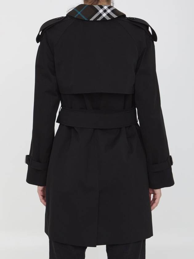 Double Breasted Short Trench Coat Black - BURBERRY - BALAAN 5