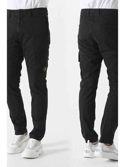 Wappen Patch Old Treatment Slim Fit Cargo Straight Pants Black - STONE ISLAND - BALAAN 2