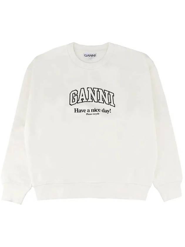 Logo Print Sweatshirt White - GANNI - BALAAN 2