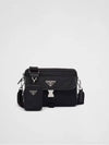 Re-Nylon Saffiano Leather Shoulder Bag Black - PRADA - BALAAN 2