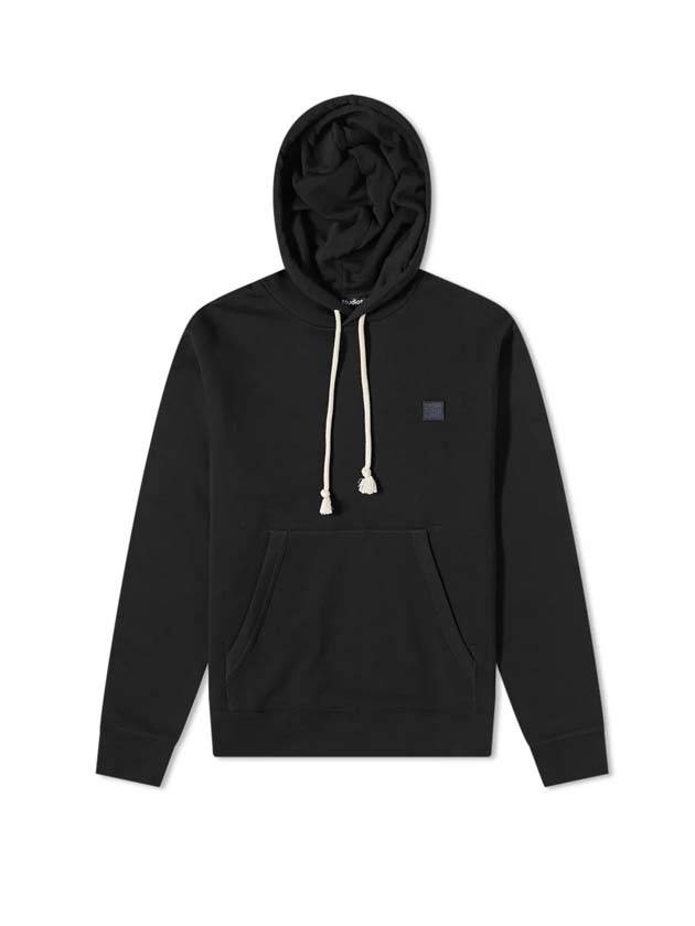 Face Patch Logo Hooded Top Black - ACNE STUDIOS - BALAAN.