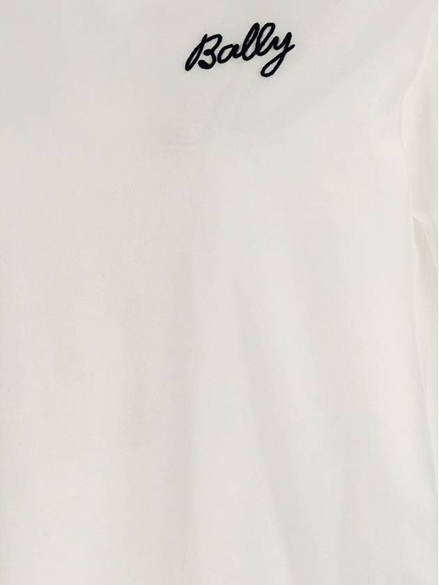 Embroidered Logo Short Sleeve T-Shirt White - BALLY - BALAAN 5