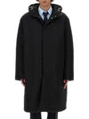 Poly Twill Tech Hooded Down Fill Duffle Coat Black - THOM BROWNE - BALAAN 2