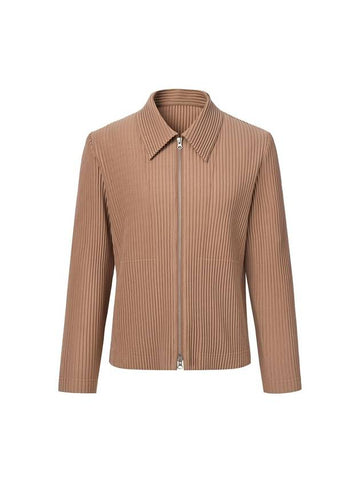 Men's two-way pleated blouson jacket beige - MONPLISSE - BALAAN 1