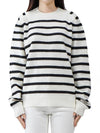 Women's Striped Knit Top White Black - SAINT LAURENT - BALAAN 2