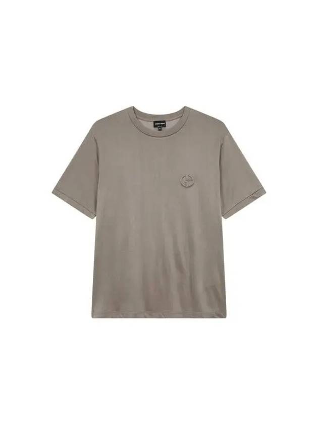 Men s Embossed Logo Rayon T Shirt Dark Beige 271575 - GIORGIO ARMANI - BALAAN 1