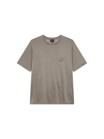 Men s Embossed Logo Rayon T Shirt Dark Beige 271575 - GIORGIO ARMANI - BALAAN 1