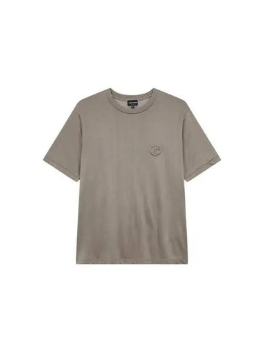 Men s Embossed Logo Rayon T Shirt Dark Beige 271575 - GIORGIO ARMANI - BALAAN 1