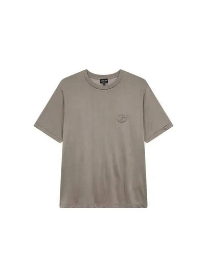 Men s Embossed Logo Rayon T Shirt Dark Beige 271575 - GIORGIO ARMANI - BALAAN 1