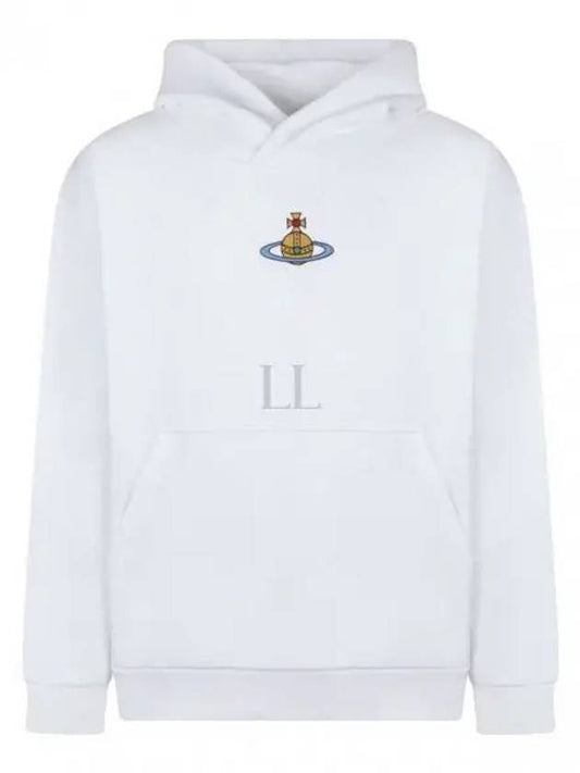 ORB Logo Embroidered Cotton Hoodie White - VIVIENNE WESTWOOD - BALAAN 2