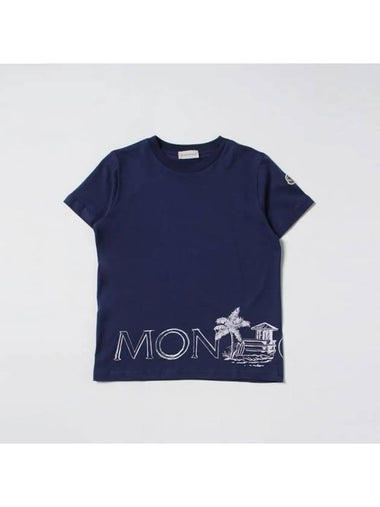 Kids Big Logo Print T Shirt 8C0004583907 749 - MONCLER - BALAAN 1