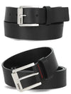 Gaston Logo Leather Belt Black - HUGO BOSS - BALAAN 2