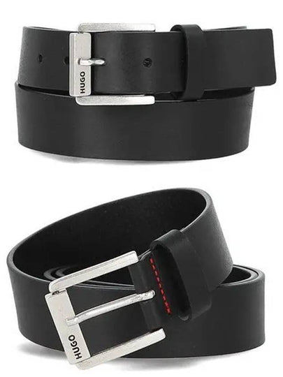 Gaston Logo Leather Belt Black - HUGO BOSS - BALAAN 2