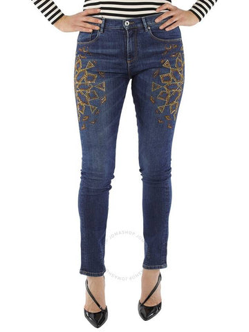 Roberto Cavalli Ladies Riad Embroidered Skinny Jeans, Brand Size 42 (US Size 8) - ROBERTO CAVALLI - BALAAN 1