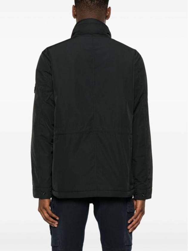 Polyester Micro Twill Zip Up Jacket Black - STONE ISLAND - BALAAN 5