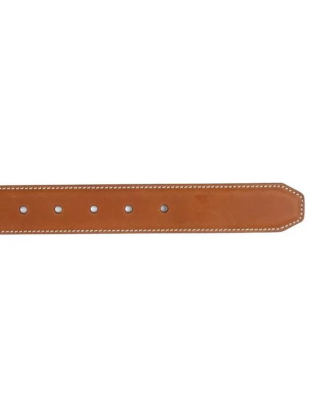 Three Stripe Tab Leather Belt Brown - THOM BROWNE - BALAAN 6