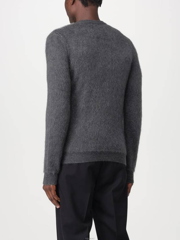 Crew Neck Alpaca Pullover Knit Top Grey - FENDI - BALAAN 5