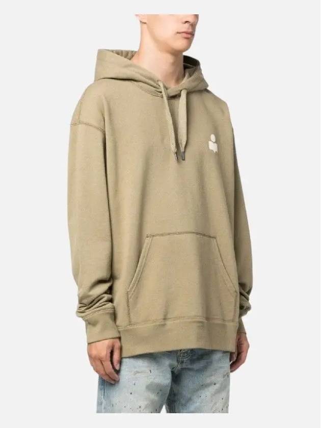 Matte Logo Print Hoodie Khaki - ISABEL MARANT - BALAAN 4