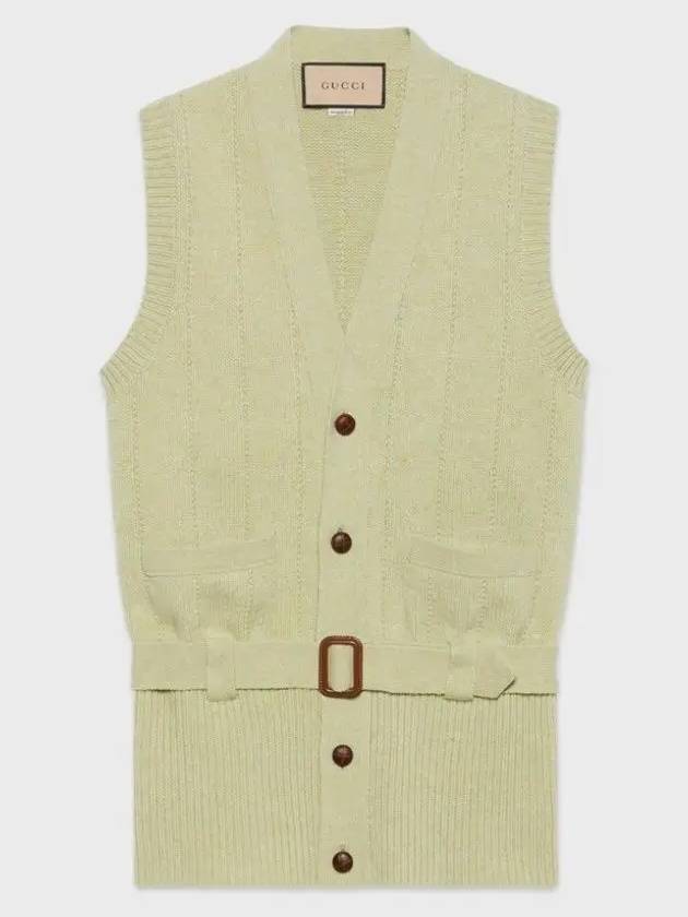 Men's Belted Wool Knit Vest 673870 - GUCCI - BALAAN 1