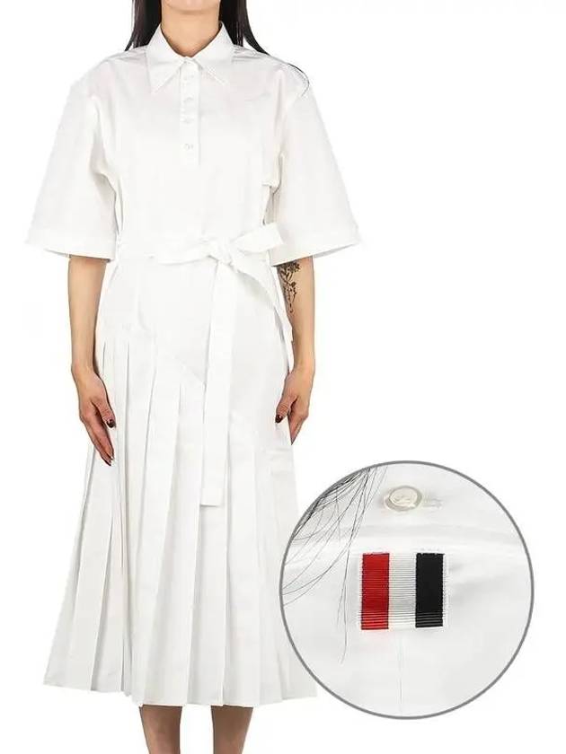 FDSD73A F0184 100 Women's Dress White - THOM BROWNE - BALAAN 1