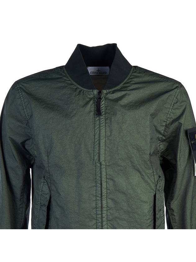 Men's Wappen Patch Zip-Up Bomber Jacket Green - STONE ISLAND - BALAAN 5