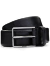 Logo Engrave Buckle Leather Belt Black - HUGO BOSS - BALAAN 1