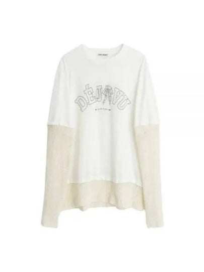 Deja Vu Print Layered Long Sleeve T-Shirt White - OUR LEGACY - BALAAN 2