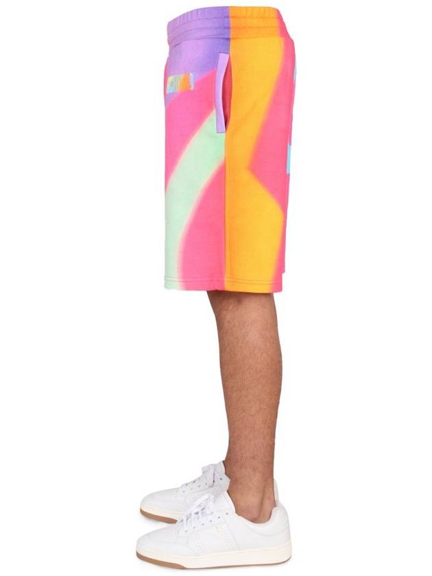 rainbow print drawstring shorts - MOSCHINO - BALAAN 4