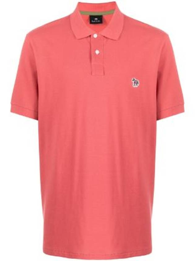 Zebra Regular Fit Polo Shirt Pink - PAUL SMITH - BALAAN 2