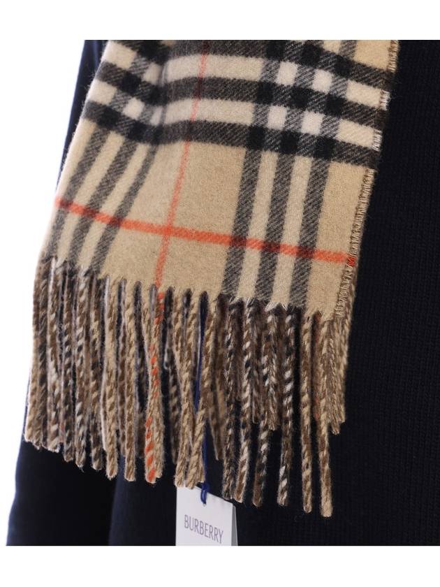 Check Reversible Cashmere Scarf Brown Sand - BURBERRY - BALAAN 7