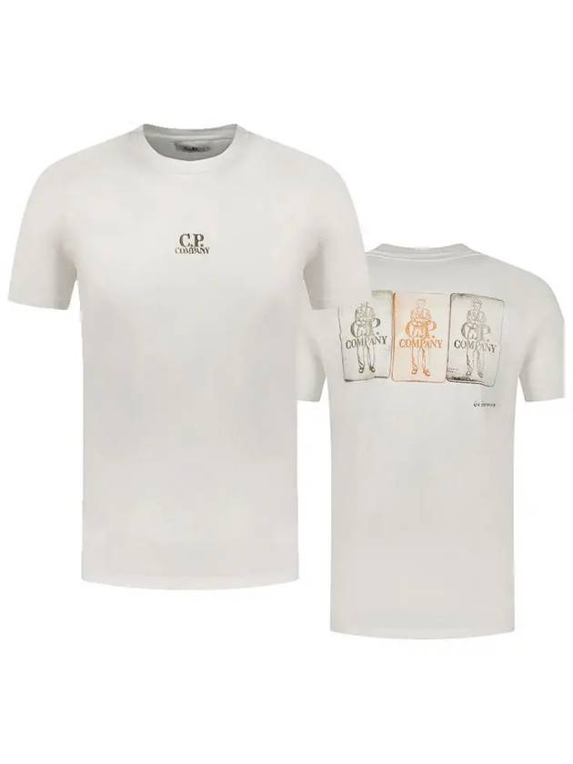 Three Cards Short Sleeve T-Shirt White - CP COMPANY - BALAAN 3