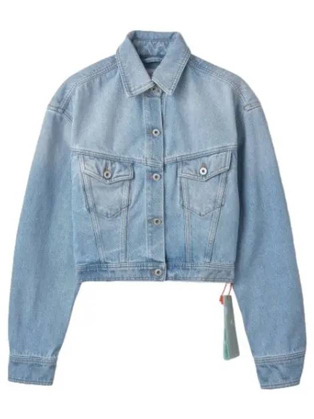 Toy box cropped denim jacket sky blue jumper - OFF WHITE - BALAAN 1