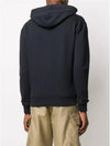 Men's Heart Logo Hooded Zip-up Navy - AMI - BALAAN.