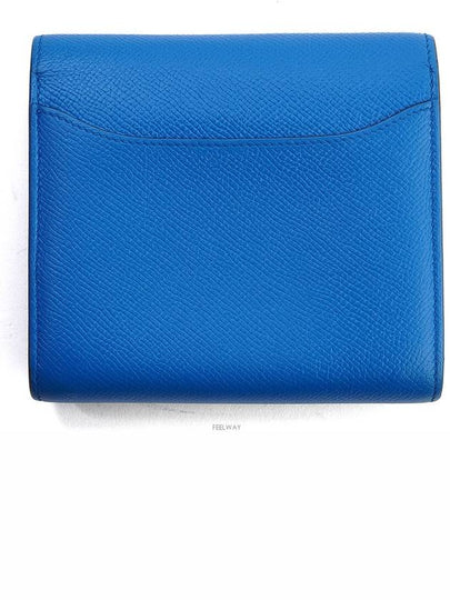 Constance half wallet blue Zanzibar gold plated 69373 - HERMES - BALAAN 2