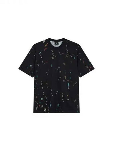 PS number pattern crew neck t shirt black 270460 - PAUL SMITH - BALAAN 1