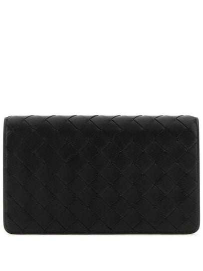 Intrecciato Leather Half Wallet Black - BOTTEGA VENETA - BALAAN 2