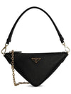 Triangle Saffiano Leather Shoulder Bag Black - PRADA - BALAAN 3