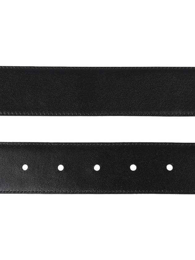 Triangle Logo Plaque City Leather Belt Black - PRADA - BALAAN 5