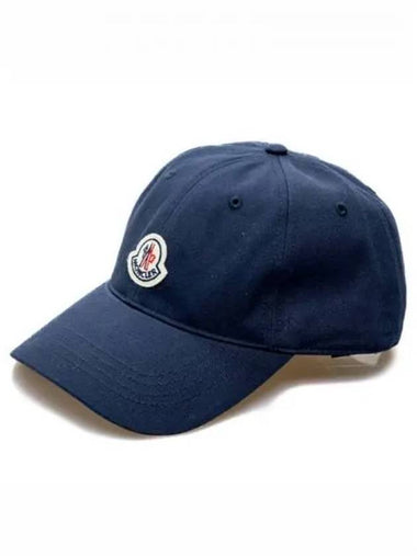 3B00035 V0090 742 Logo Patch Ball Cap Navy Hat TJ 270164 - MONCLER - BALAAN 1