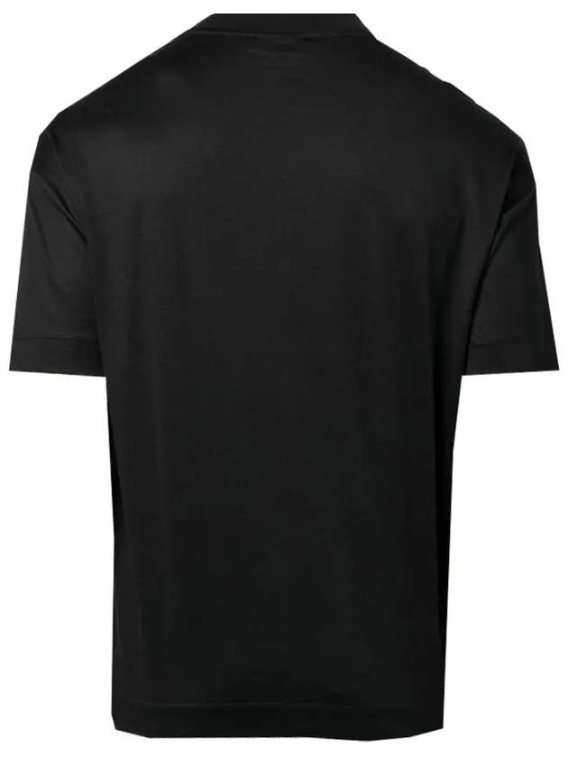 Embroidered Logo Short Sleeve T-Shirt Black - EMPORIO ARMANI - BALAAN 4