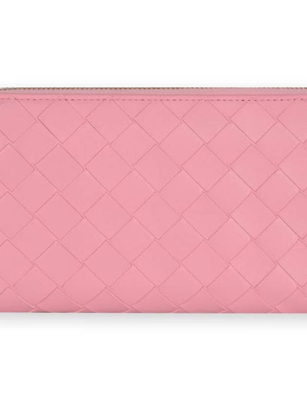 Intrecciato Zipper Around Long Wallet Pink - BOTTEGA VENETA - BALAAN 3