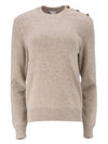 Knot Button Cashmere Knit Top Brown - BOTTEGA VENETA - BALAAN 2